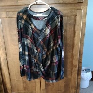 Maurices Plaid Long Sleeve Top - Multicolor